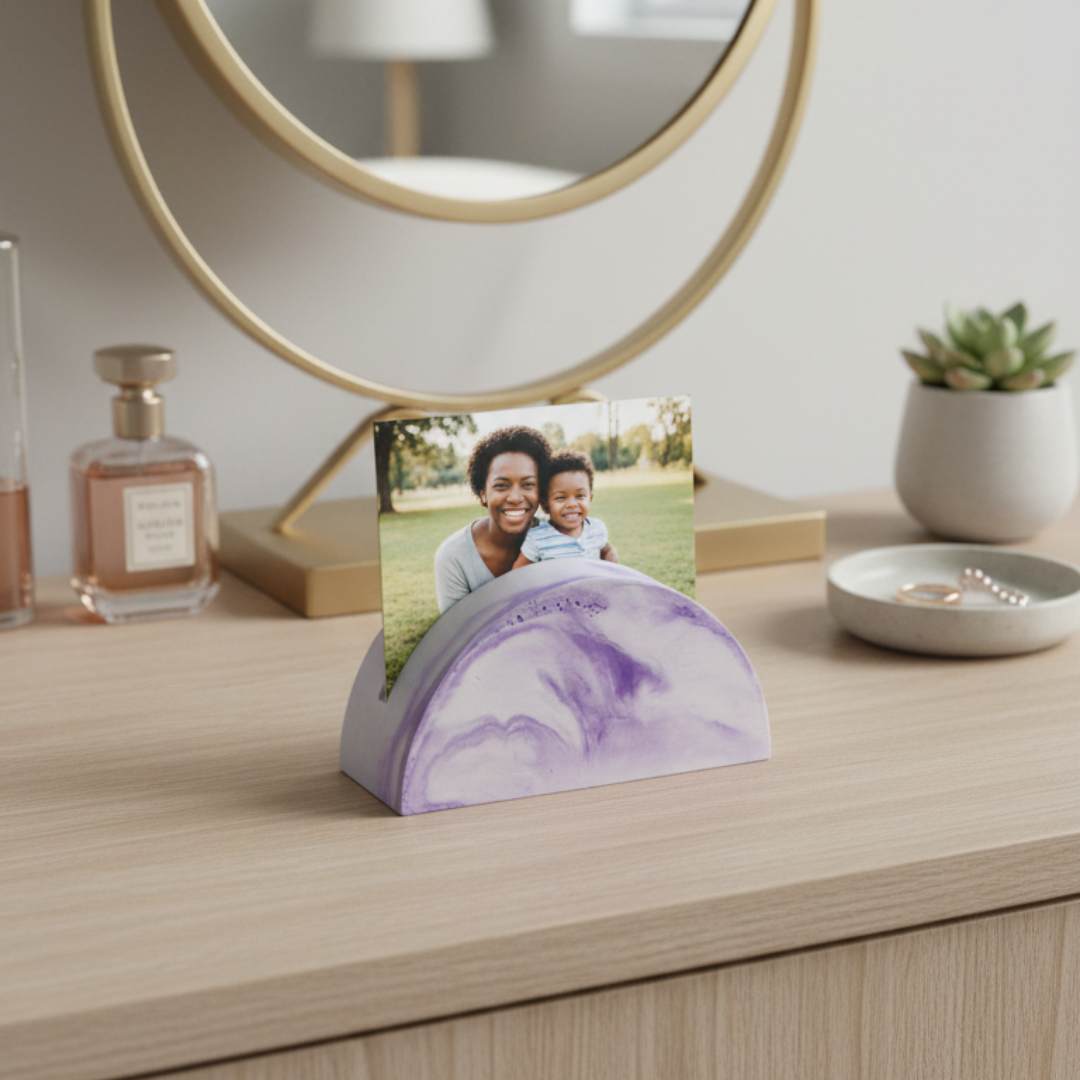 Concrete Half Moon Mirror Holder - Image 2